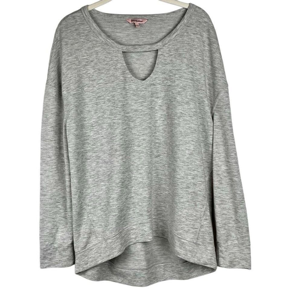 Juicy Couture Gray Keyhole Lightweight Sweatshirt Large